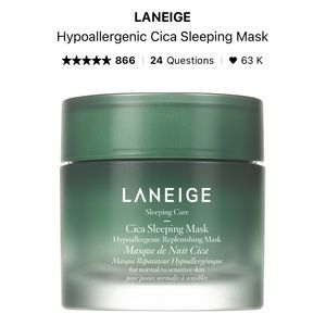 🎉SOLD ON ♏️erc🅰️ri🎉LANEIGE - Hypoallergenic Cica Sleeping Mask